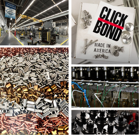 Click Bond manufacturing floor and deep draw metal forming components, featuring precision-made fasteners and hardware proudly produced in America.