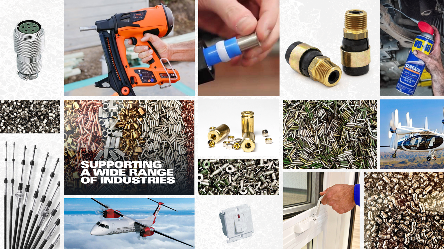 Examples of precision-formed components like domes and grommets