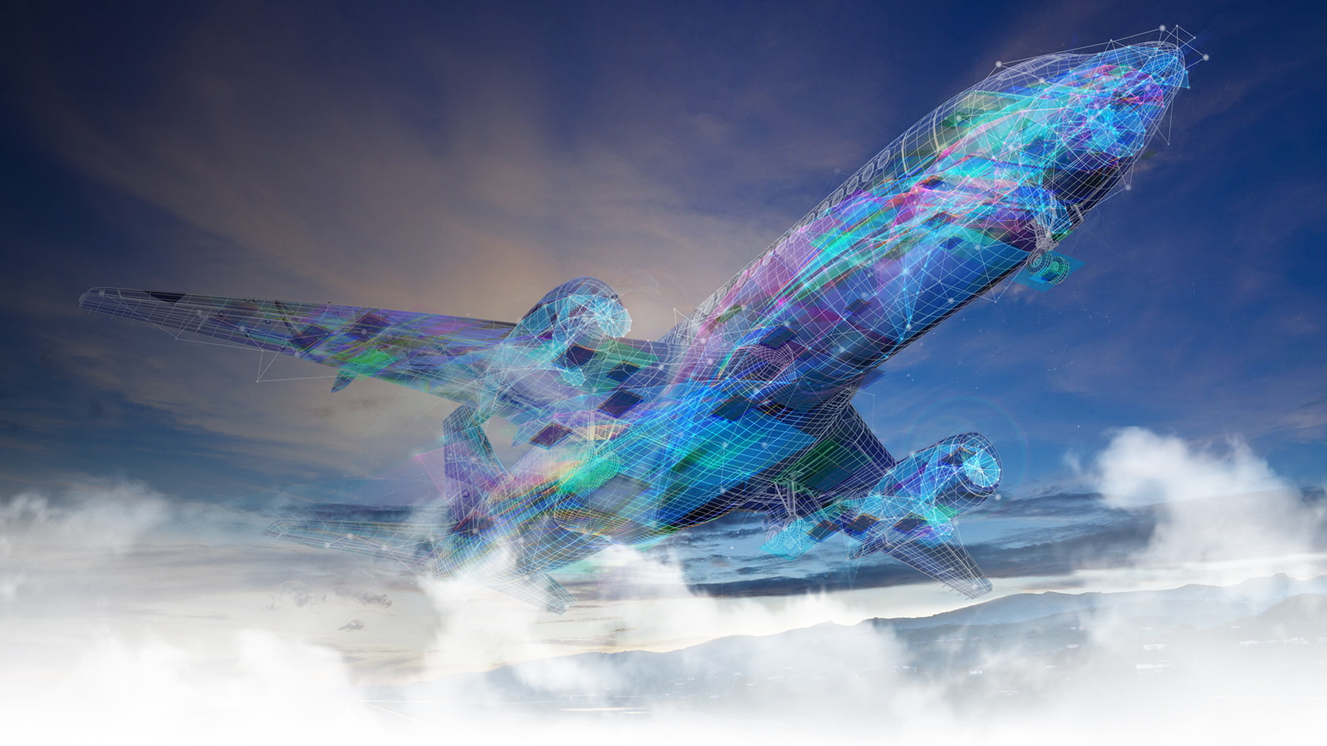 Click Bond digital factory concept, composite airframe with digital overlay