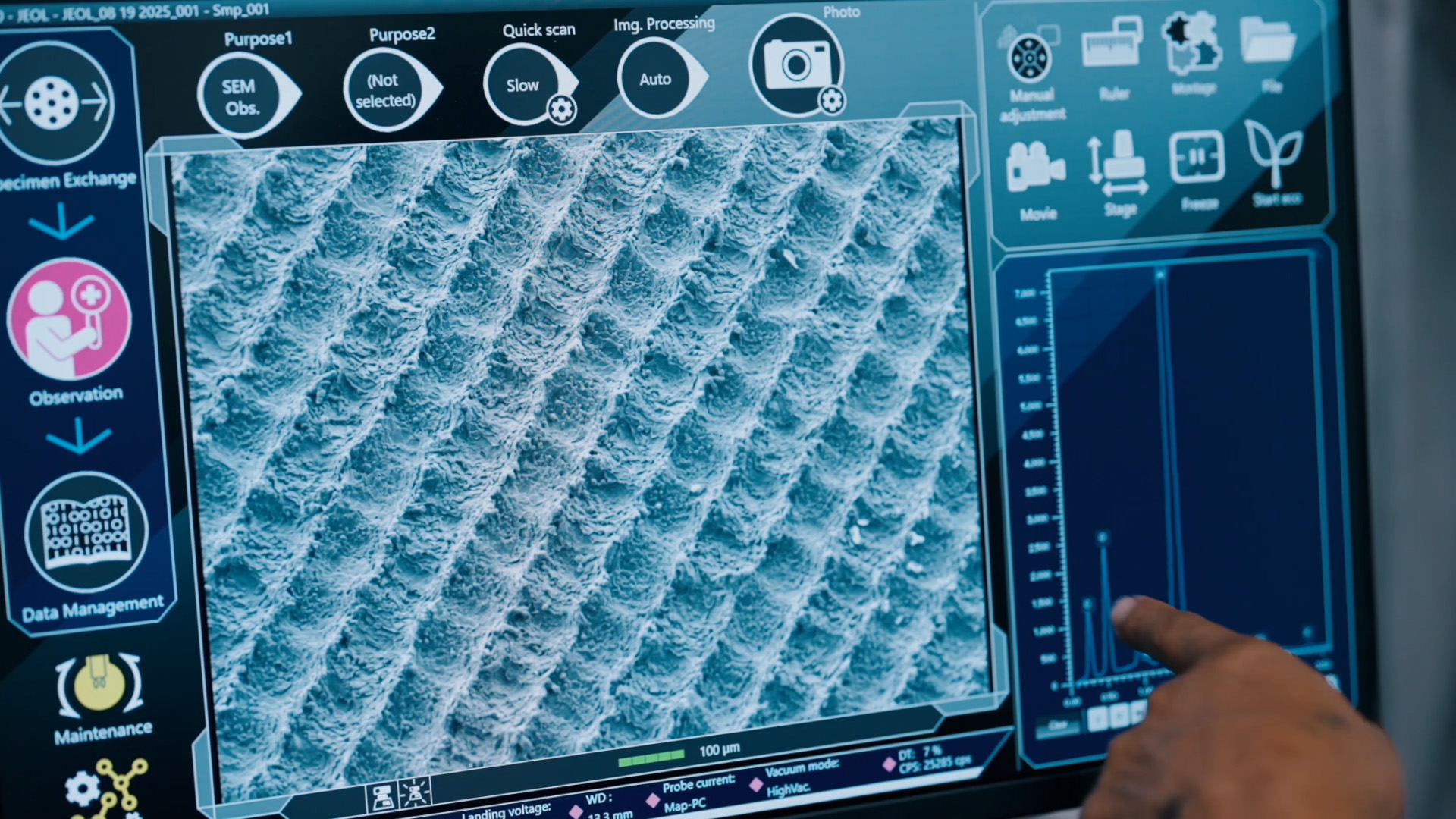 Surface analysis visualization showing laser-prepared surface texture used in Click Bond’s Automated Bonding Technology to improve adhesive bonding consistency and performance.